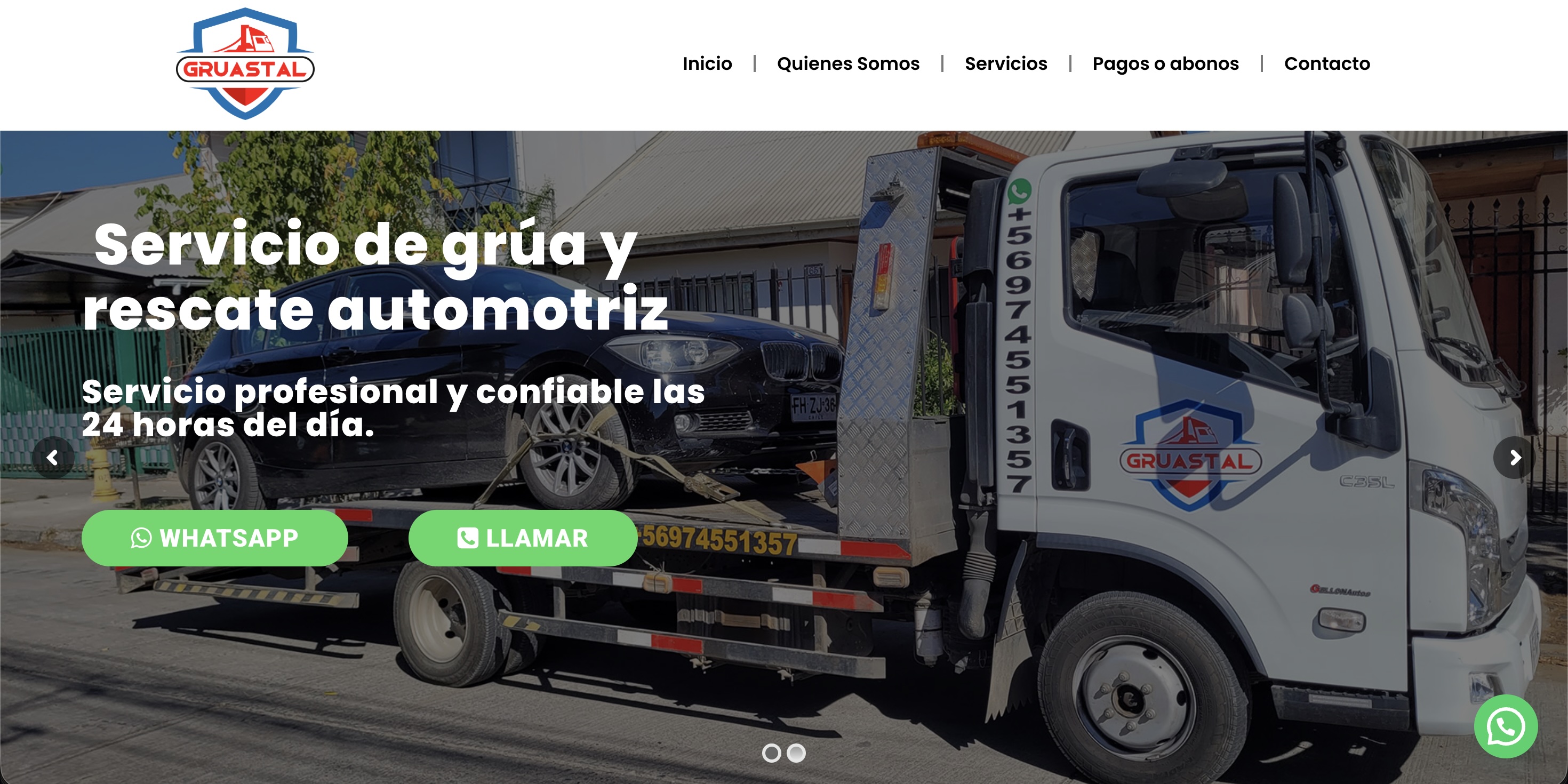 Captura del sitio web gruastal.cl